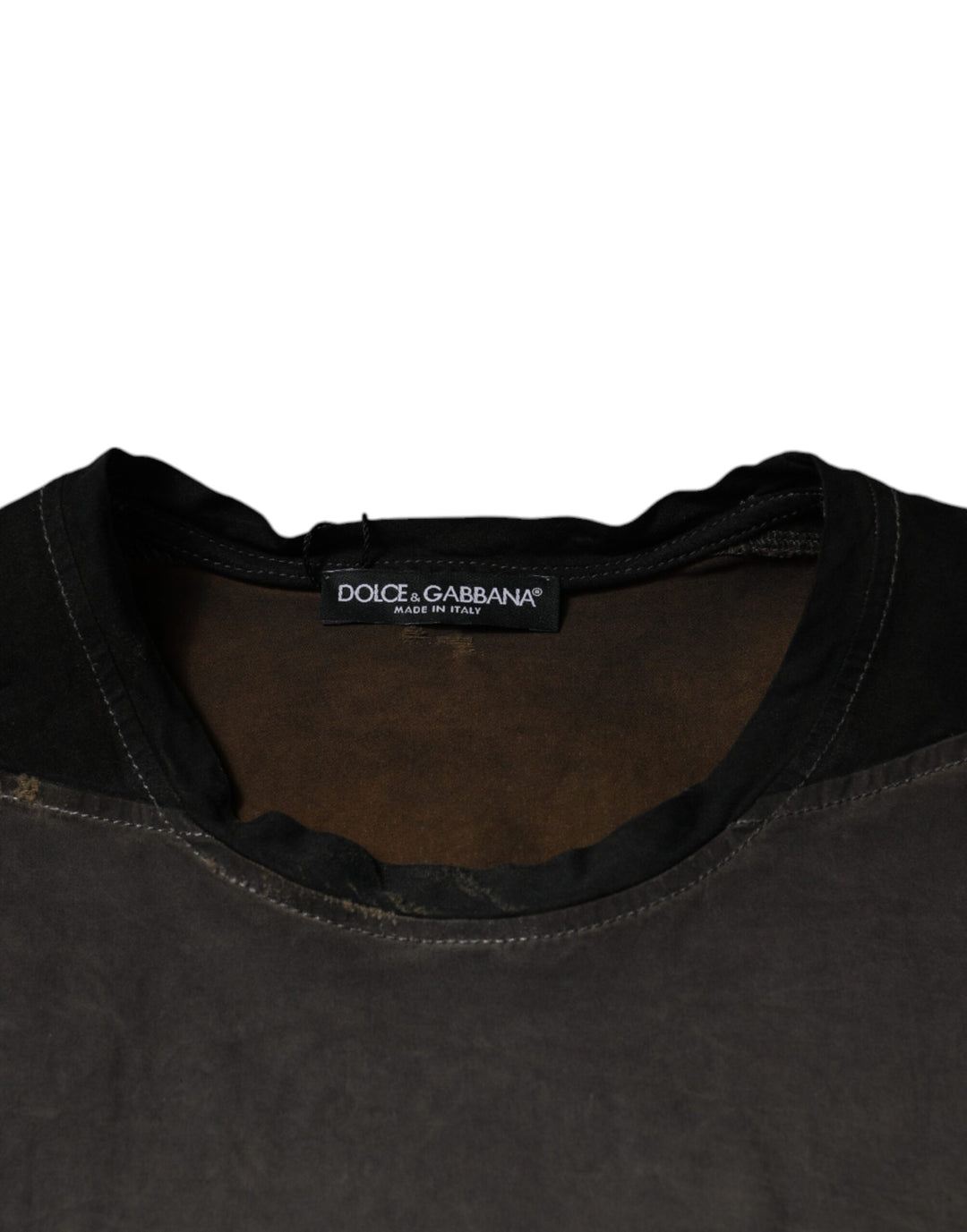 Dolce &amp; Gabbana Sample Sale Dolce &amp; Gabbana Brown Graphic Print Cotton Round Neck T-shirt - | Designer outlet