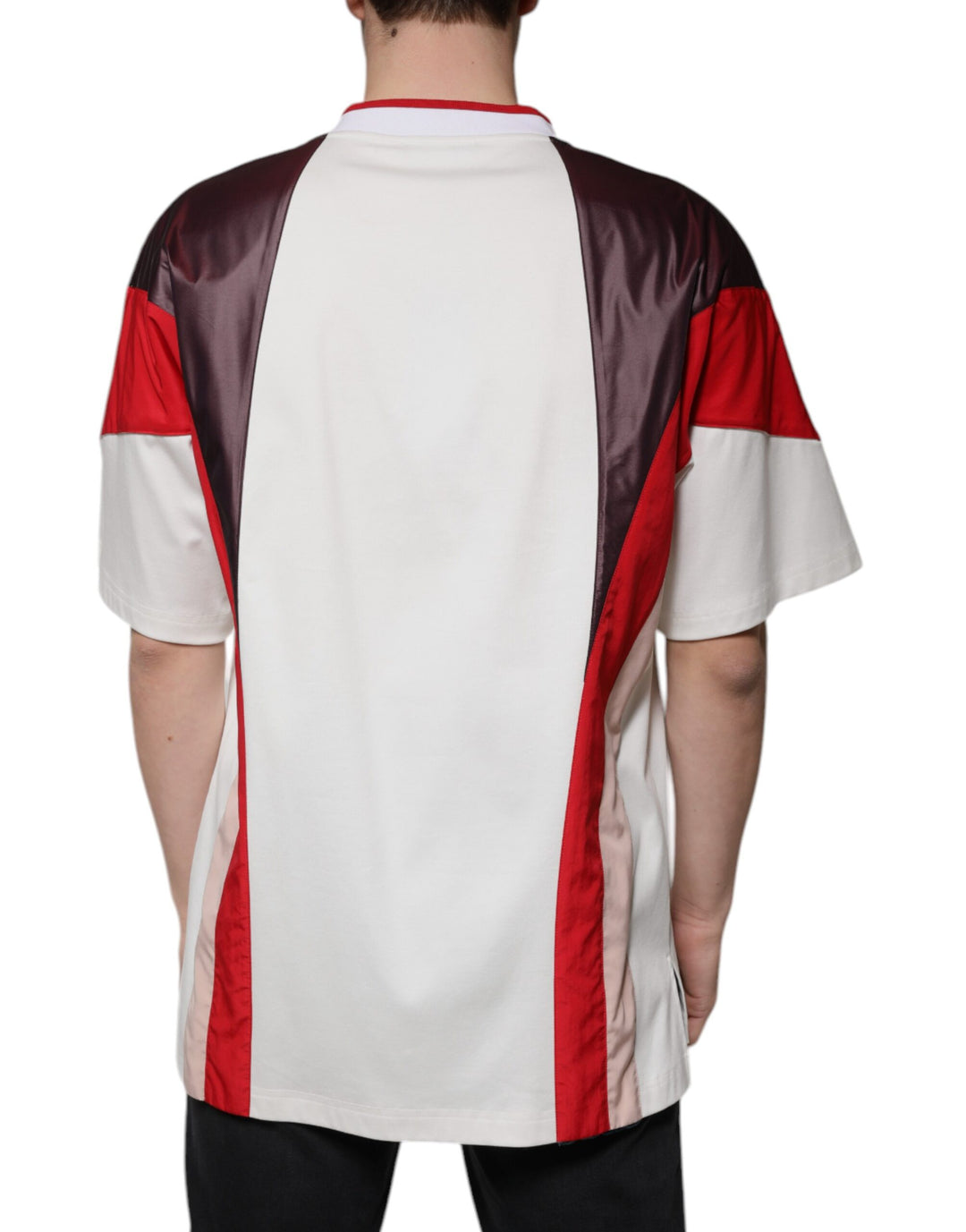 Dolce &amp; Gabbana Sample Sale Dolce &amp; Gabbana Multicolor Logo Jersey Cotton V-neck T-shirt - | Designer outlet