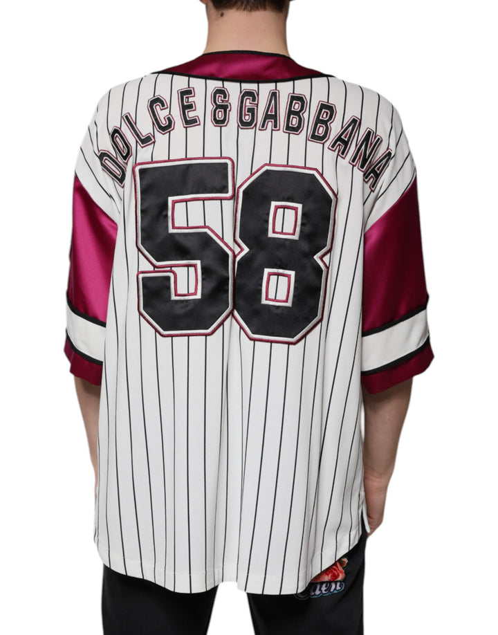 Dolce &amp; Gabbana Sample Sale Dolce &amp; Gabbana Multicolor Logo Jersey Button V-neck T-shirt - | Designer outlet