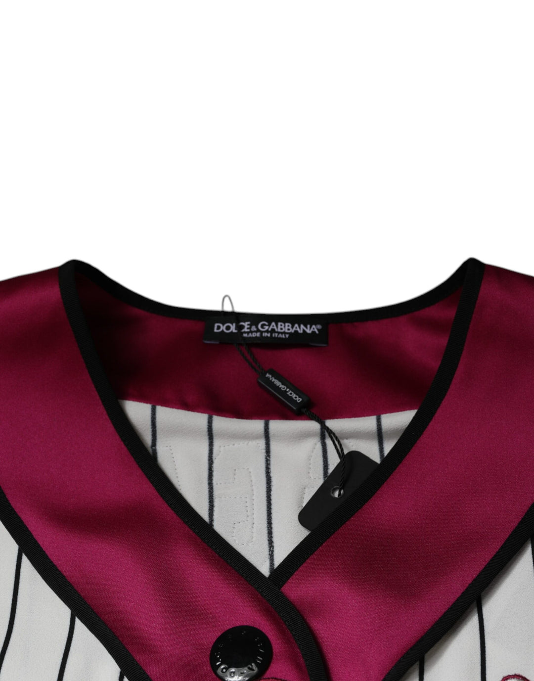 Dolce &amp; Gabbana Sample Sale Dolce &amp; Gabbana Multicolor Logo Jersey Button V-neck T-shirt - | Designer outlet