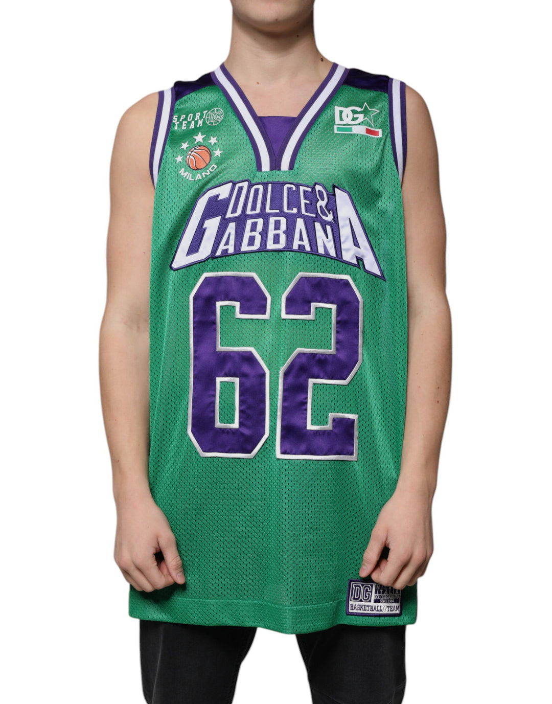 Dolce &amp; Gabbana Sample Sale Dolce &amp; Gabbana Green Polyester Jersey Sleeveless T-shirt - | Designer outlet