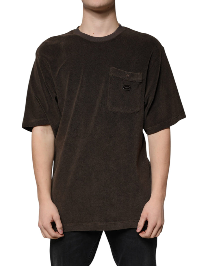 Dolce &amp; Gabbana Sample Sale Dolce &amp; Gabbana Brown Cotton Crew Neck Short Sleeves T-shirt - | Designer outlet