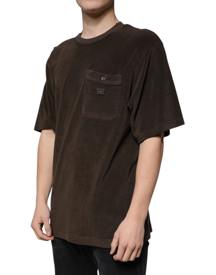 Dolce &amp; Gabbana Sample Sale Dolce &amp; Gabbana Brown Cotton Crew Neck Short Sleeves T-shirt - | Designer outlet