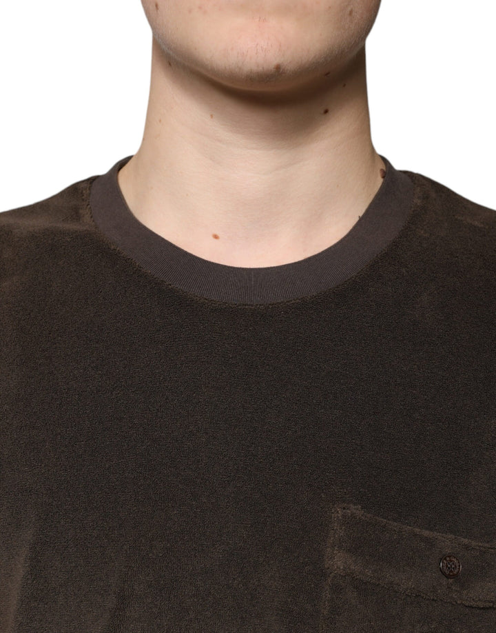 Dolce &amp; Gabbana Sample Sale Dolce &amp; Gabbana Brown Cotton Crew Neck Short Sleeves T-shirt - | Designer outlet