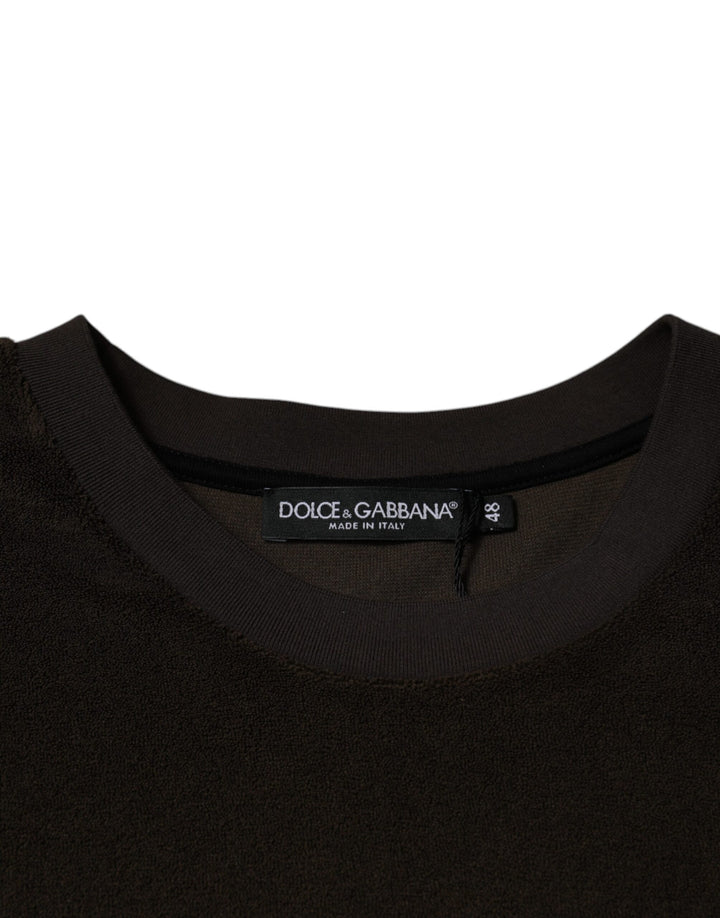 Dolce &amp; Gabbana Sample Sale Dolce &amp; Gabbana Brown Cotton Crew Neck Short Sleeves T-shirt - | Designer outlet