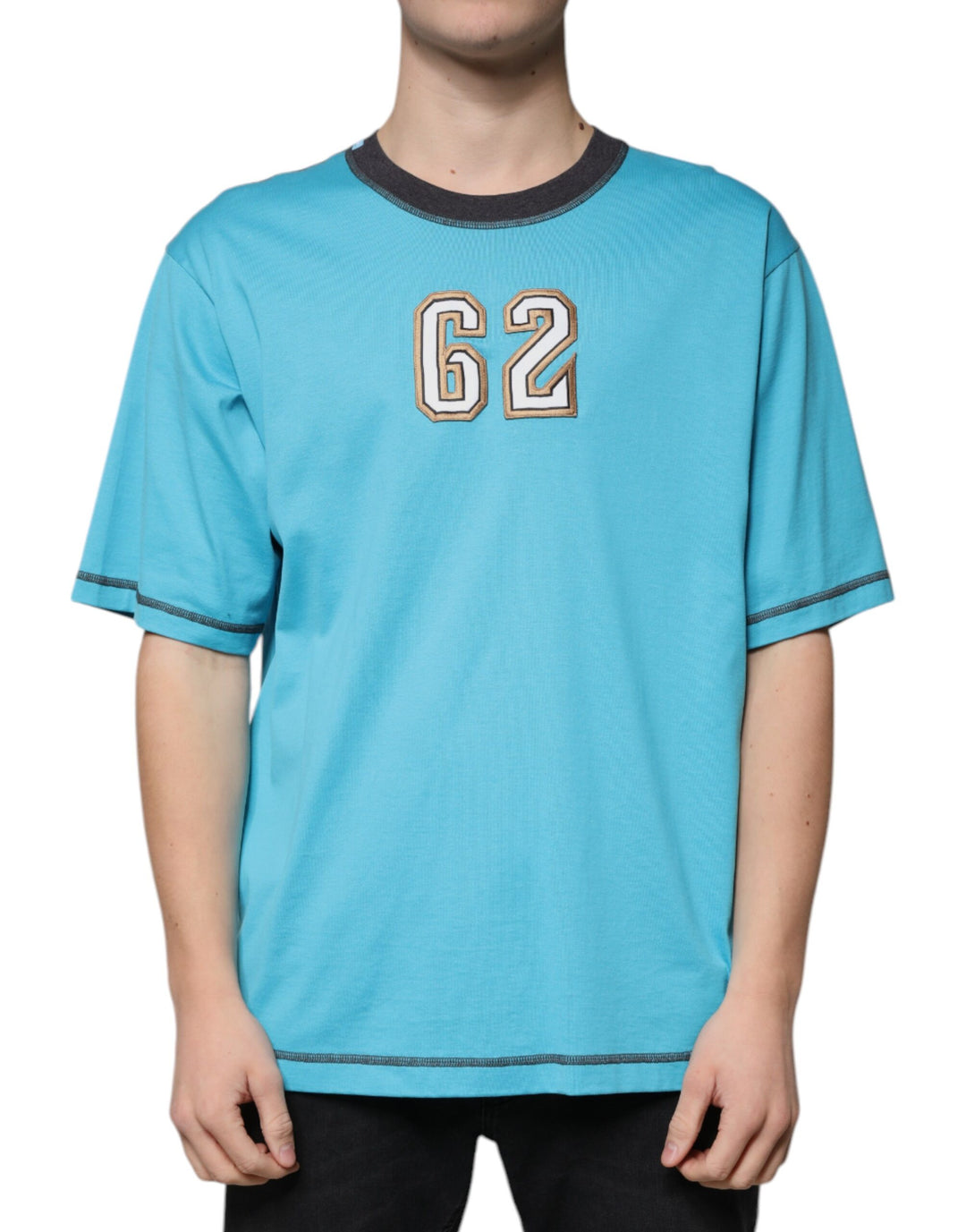 Dolce &amp; Gabbana Blue Logo Crew Neck Short Sleeves T-shirt by Dolce &amp; Gabbana outlet now on sale