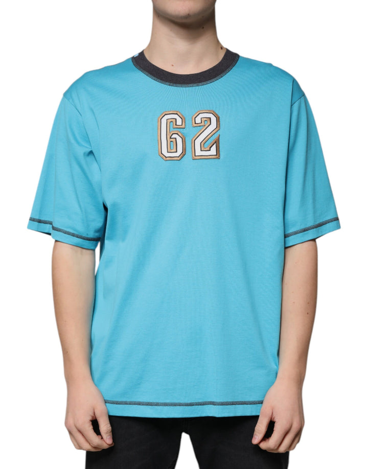 Dolce &amp; Gabbana Blue Logo Crew Neck Short Sleeves T-shirt by Dolce &amp; Gabbana outlet now on sale