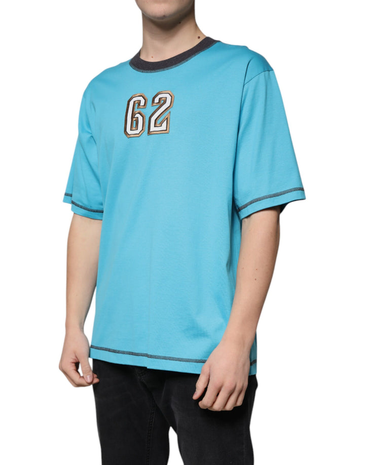 Dolce &amp; Gabbana Blue Logo Crew Neck Short Sleeves T-shirt by Dolce &amp; Gabbana outlet now on sale