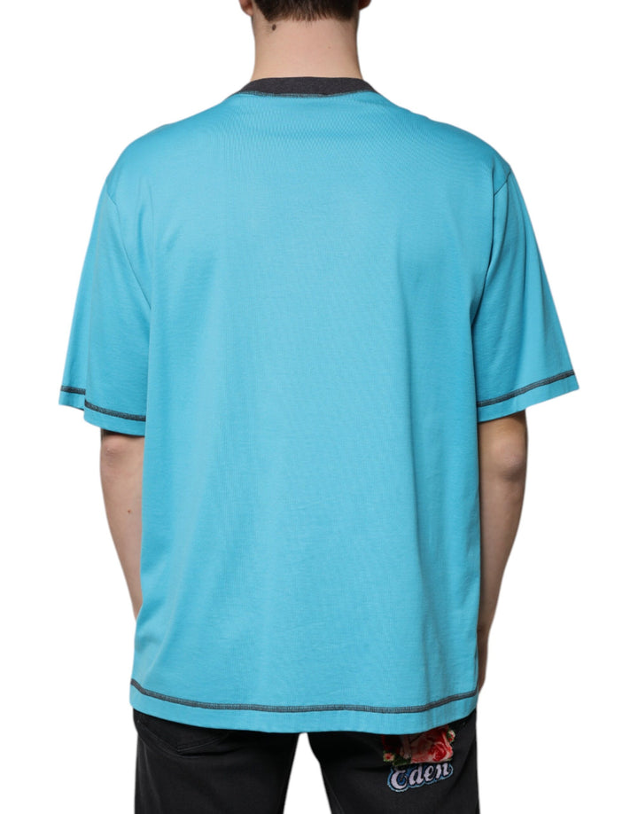 Dolce &amp; Gabbana Blue Logo Crew Neck Short Sleeves T-shirt by Dolce &amp; Gabbana outlet now on sale