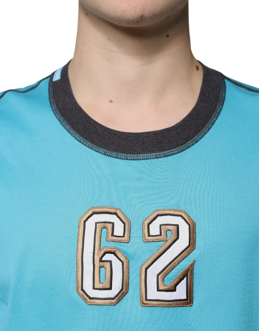 Dolce &amp; Gabbana Blue Logo Crew Neck Short Sleeves T-shirt by Dolce &amp; Gabbana outlet now on sale