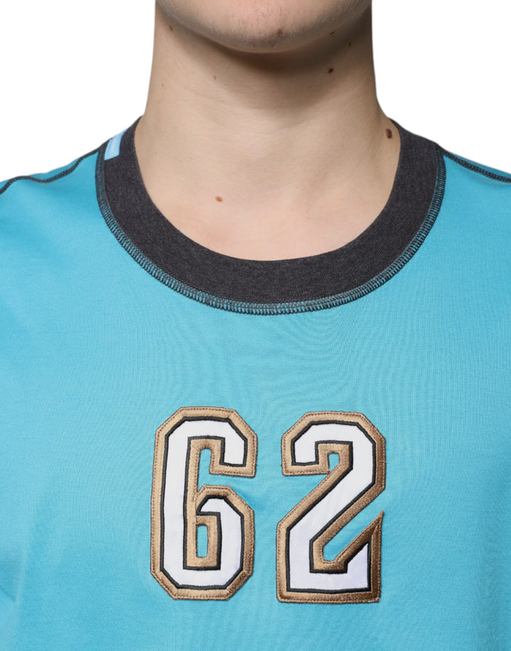 Dolce &amp; Gabbana Blue Logo Crew Neck Short Sleeves T-shirt by Dolce &amp; Gabbana outlet now on sale