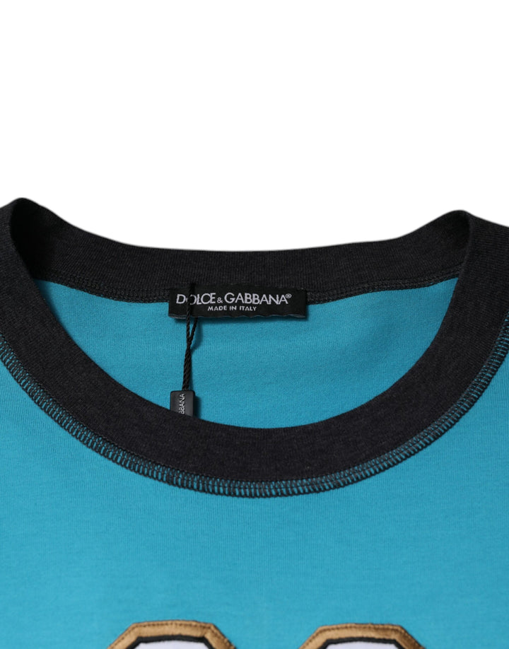 Dolce &amp; Gabbana Blue Logo Crew Neck Short Sleeves T-shirt by Dolce &amp; Gabbana outlet now on sale