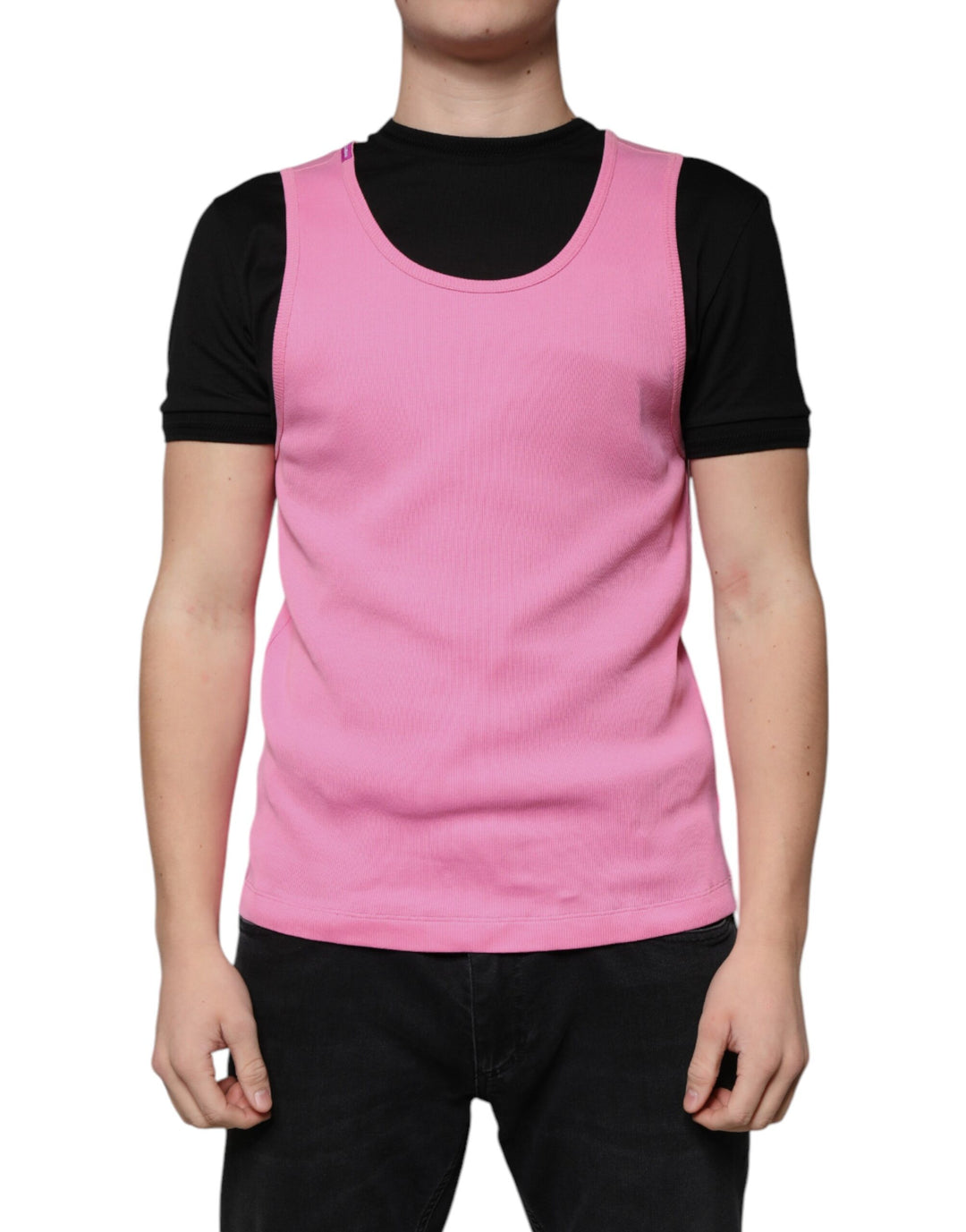 Dolce &amp; Gabbana Sample Sale Dolce &amp; Gabbana Pink Cotton Round Neck Sleeveless T-shirt - | Designer outlet