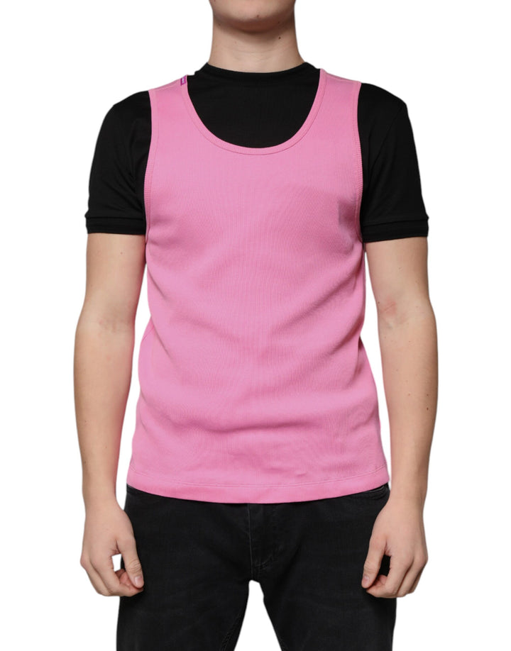 Dolce &amp; Gabbana Sample Sale Dolce &amp; Gabbana Pink Cotton Round Neck Sleeveless T-shirt - | Designer outlet