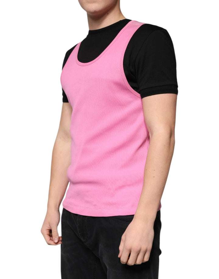 Dolce &amp; Gabbana Sample Sale Dolce &amp; Gabbana Pink Cotton Round Neck Sleeveless T-shirt - | Designer outlet
