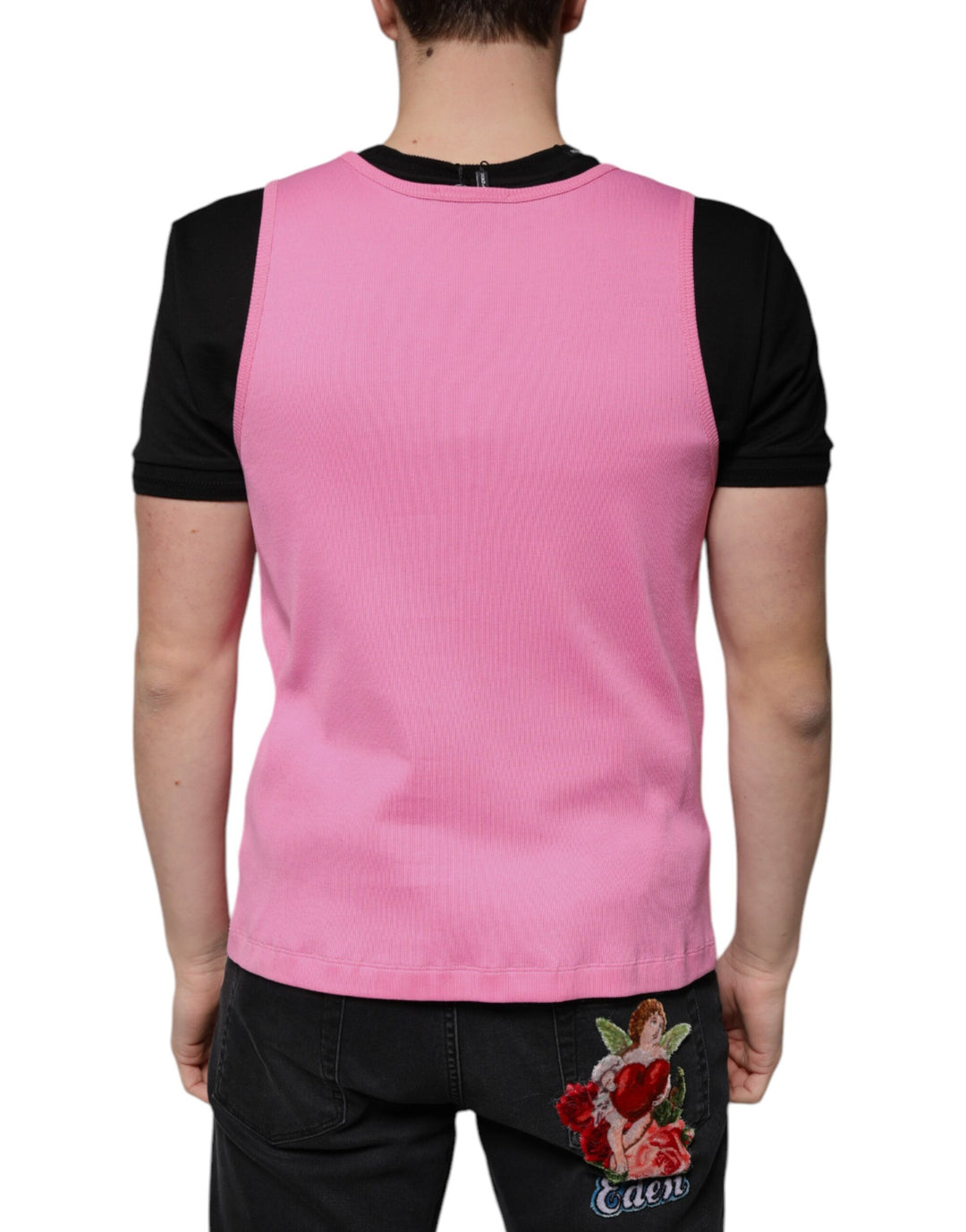 Dolce &amp; Gabbana Sample Sale Dolce &amp; Gabbana Pink Cotton Round Neck Sleeveless T-shirt - | Designer outlet