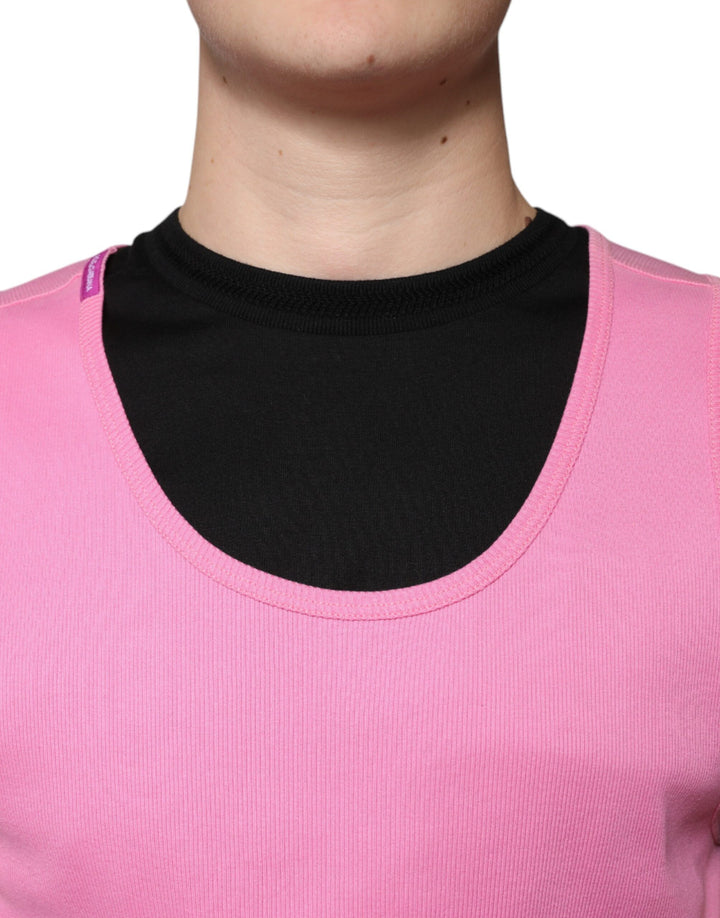 Dolce &amp; Gabbana Sample Sale Dolce &amp; Gabbana Pink Cotton Round Neck Sleeveless T-shirt - | Designer outlet