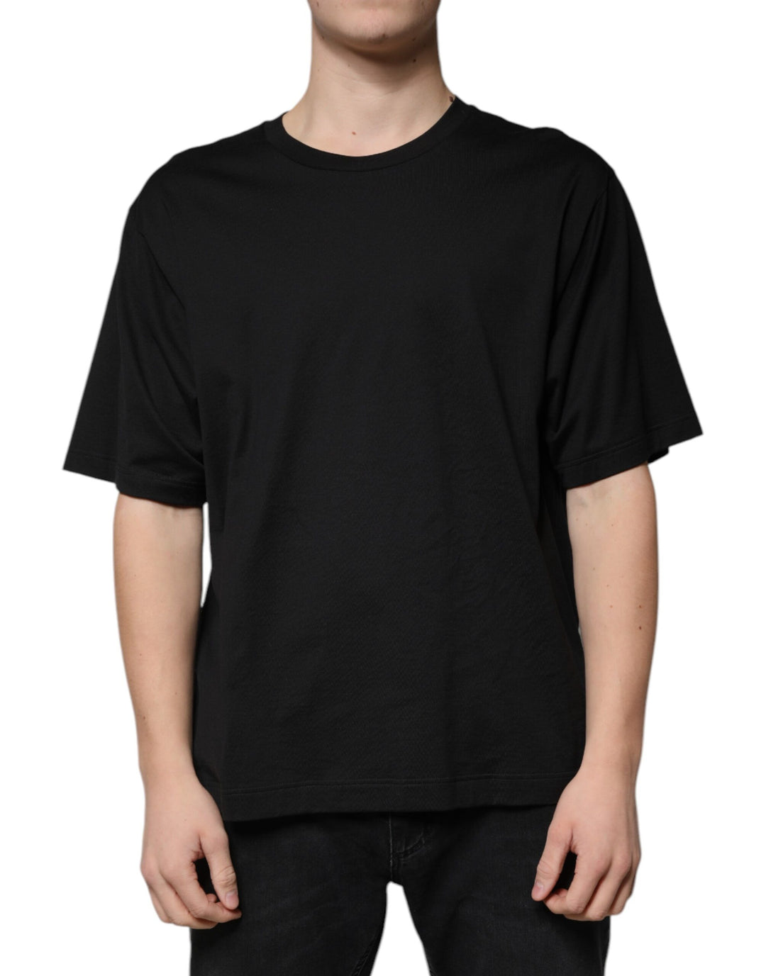 Dolce &amp; Gabbana Sample Sale Dolce &amp; Gabbana Black Cotton Crew Neck Short Sleeves T-shirt - | Designer outlet