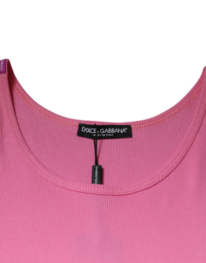 Dolce &amp; Gabbana Sample Sale Dolce &amp; Gabbana Pink Cotton Round Neck Sleeveless T-shirt - | Designer outlet
