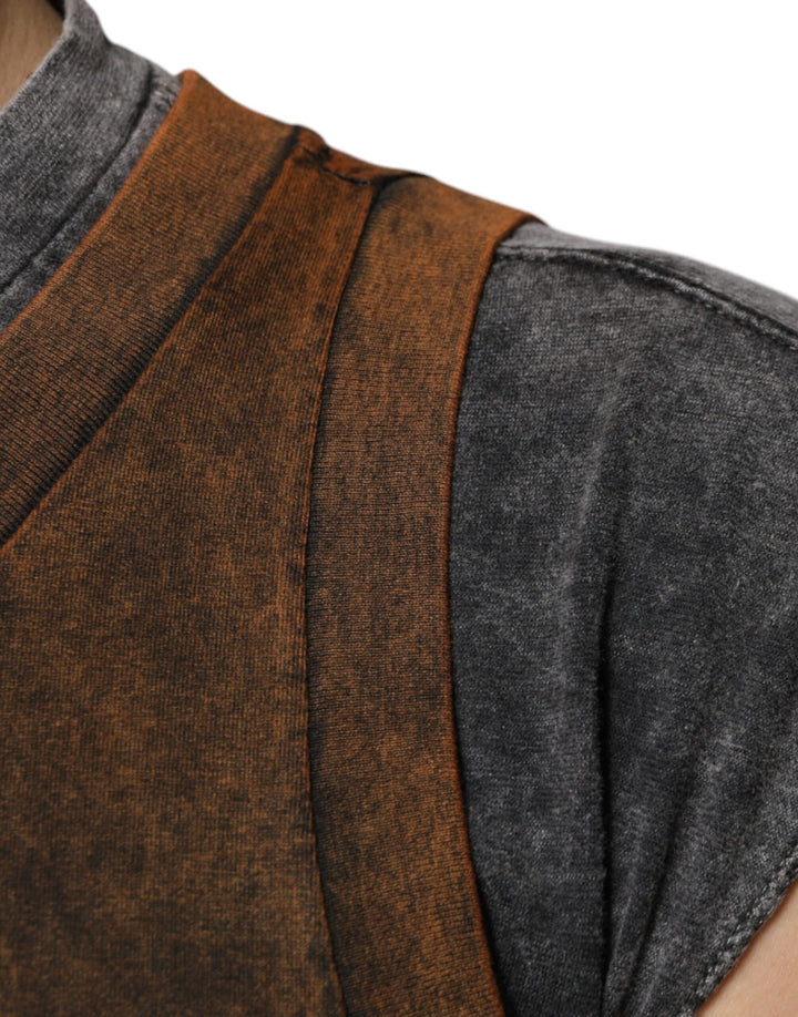 Dolce &amp; Gabbana Sample Sale Dolce &amp; Gabbana Brown Cotton Crew Neck Sleeveless T-shirt - | Designer outlet