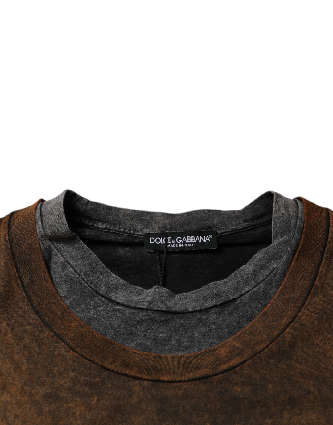 Dolce &amp; Gabbana Sample Sale Dolce &amp; Gabbana Brown Cotton Crew Neck Sleeveless T-shirt - | Designer outlet