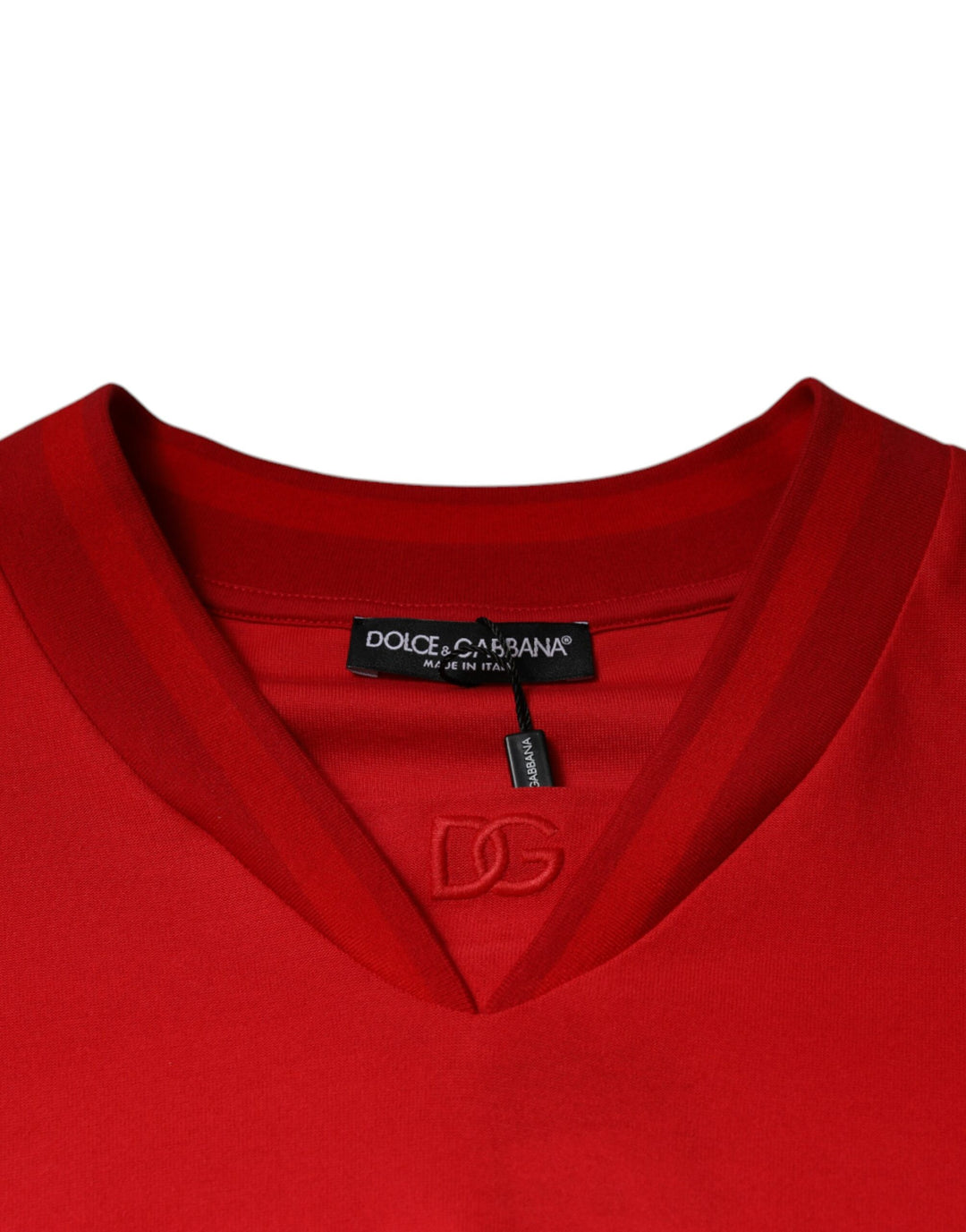 Dolce &amp; Gabbana Sample Sale Dolce &amp; Gabbana Red Cotton V-neck Short Sleeves T-shirt - | Designer outlet