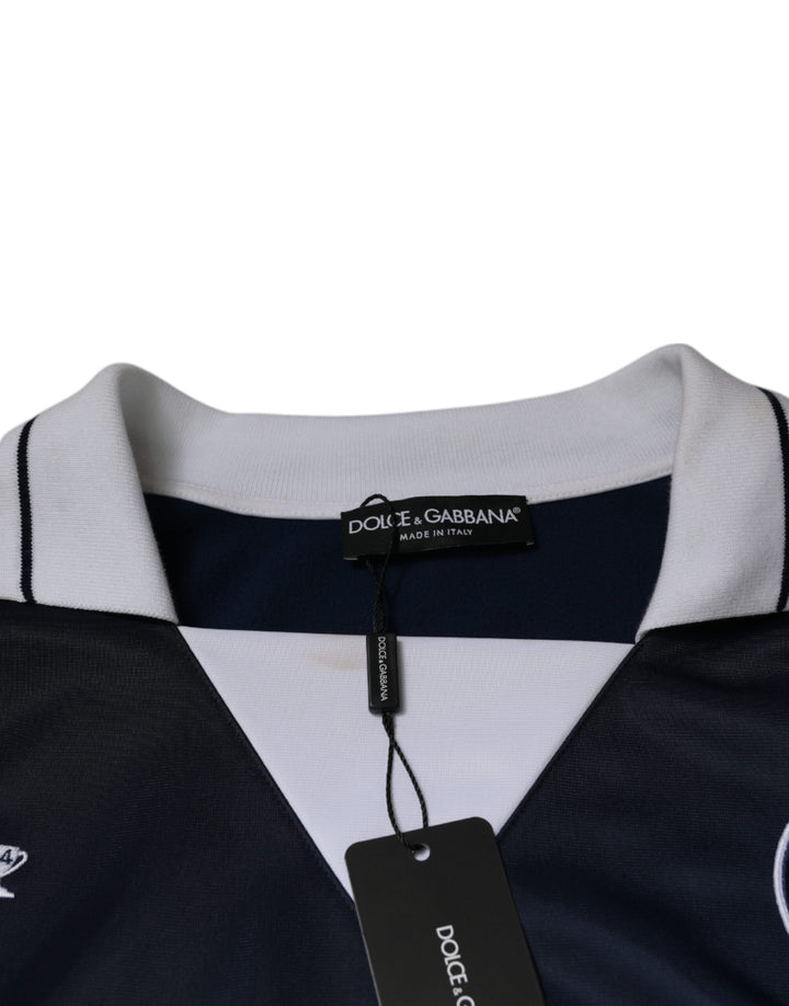 Dolce &amp; Gabbana Sample Sale Dolce &amp; Gabbana Blue White Milano Long Sleeve Jersey T-shirt - | Designer outlet