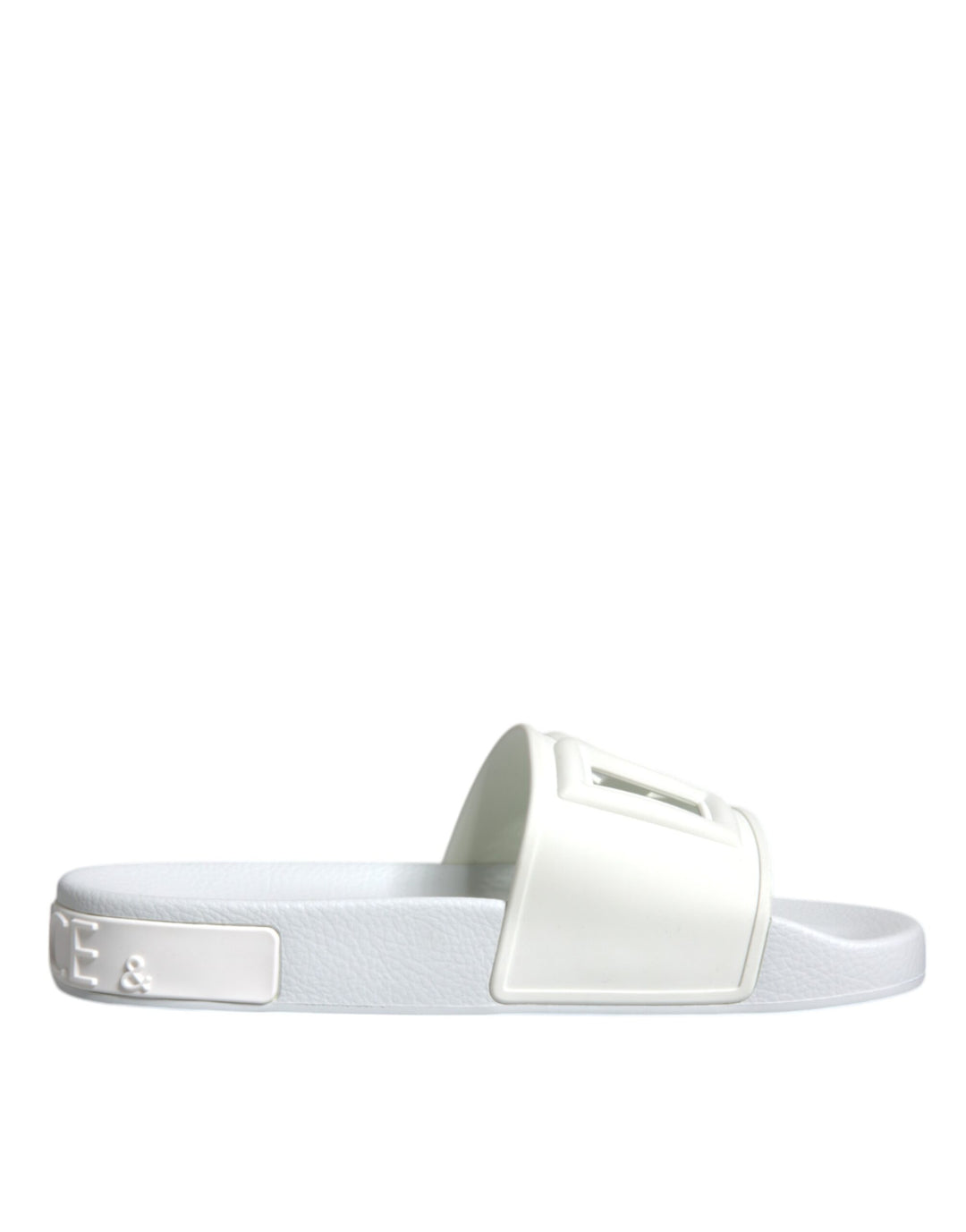 Dolce & Gabbana White Rubber Slides Sandals Beachwear Shoes