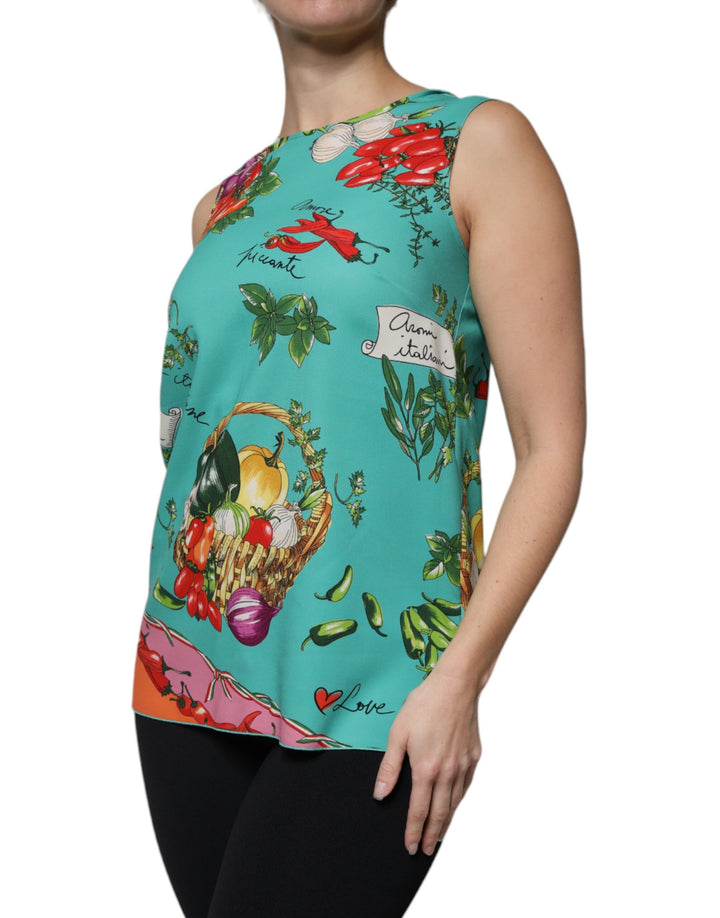 Dolce & Gabbana Multicolor Vegetables Sleeveless Tank Top