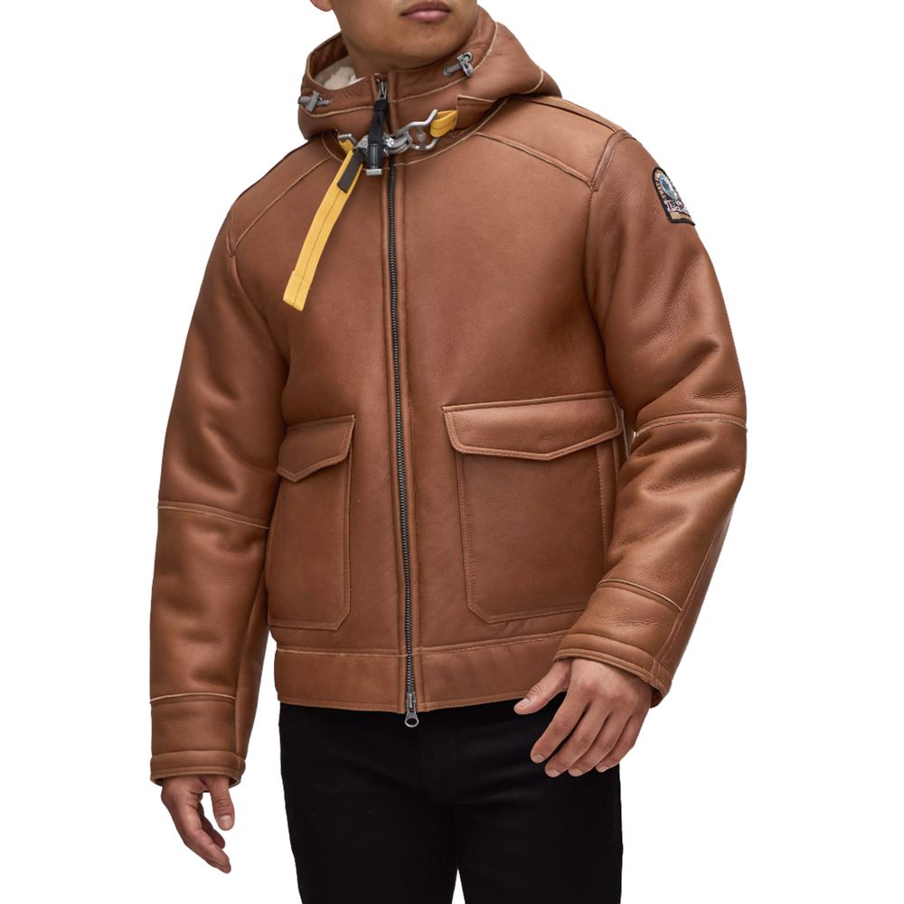 Parajumpers Brown Leather Di Pecora Jacket