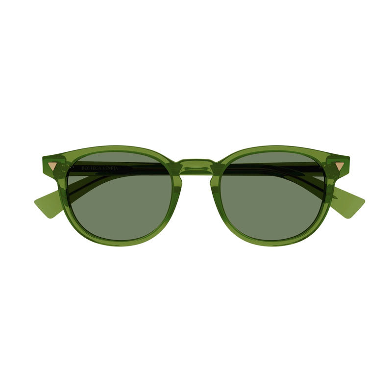 Bottega Veneta Sunglasses Round Full Rim, Transparent Green Frame and Green Lens BV1253S003