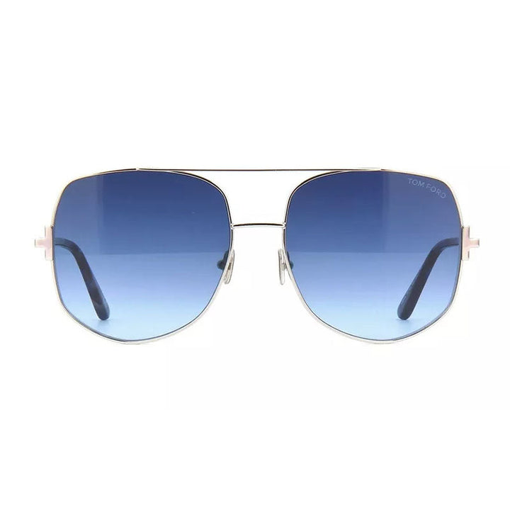 Tom Ford Aviator Full Rim, with a Shiny Palladium frame and Gradient Blue lens.