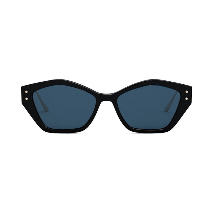 Dior Sunglasses Geometric Full Rim, Shiny Black/Gold Frame and Blue Lens MISSDIORS1U12B0