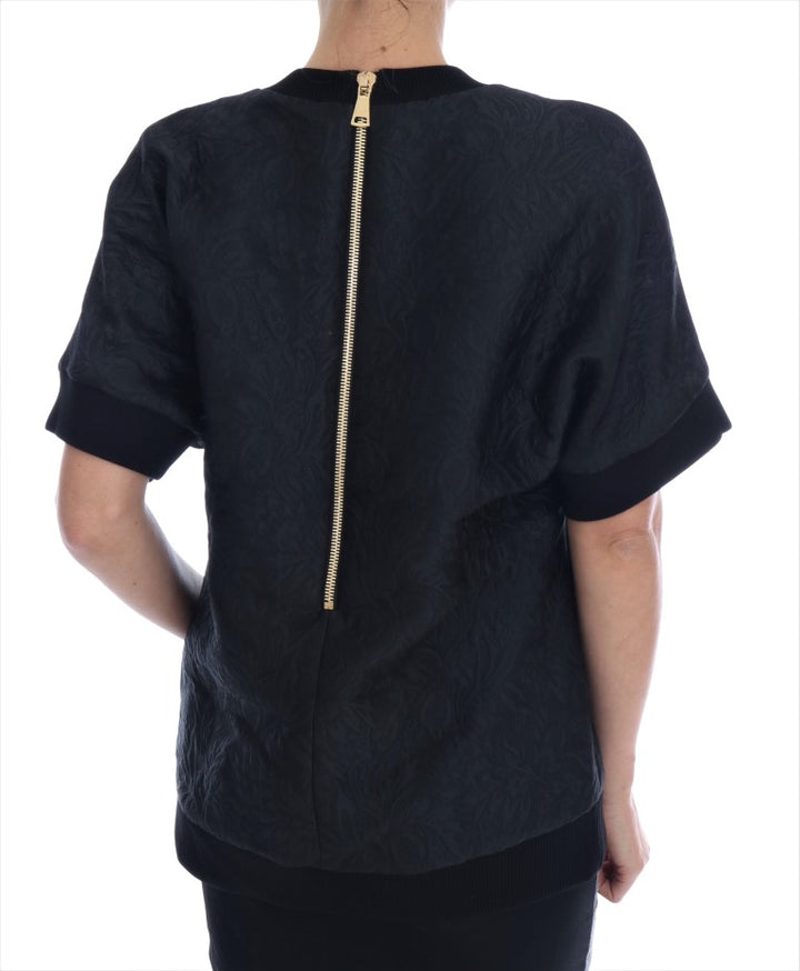 Dolce &amp; Gabbana Sample Sale Dolce &amp; Gabbana Black Brocade Cocktail Crystal Sweater - | Designer outlet