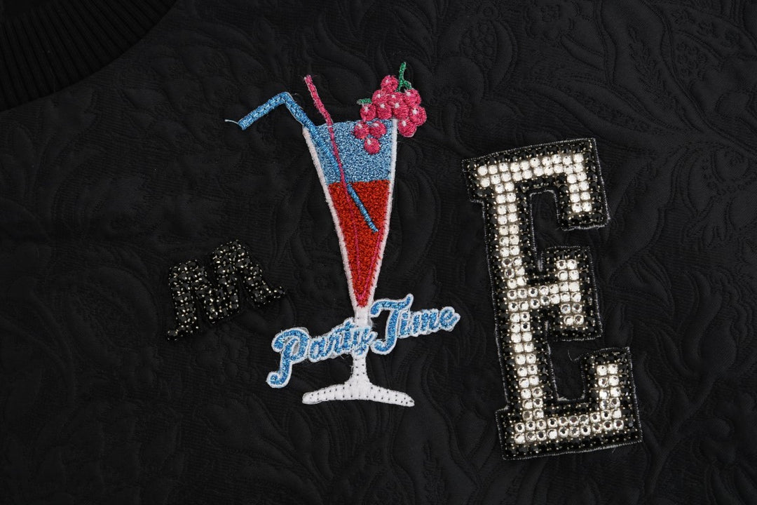 Dolce &amp; Gabbana Sample Sale Dolce &amp; Gabbana Black Brocade Cocktail Crystal Sweater - | Designer outlet