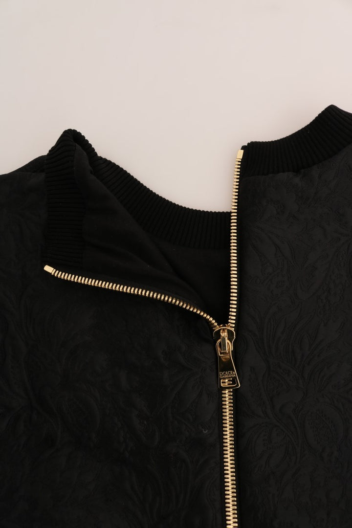Dolce &amp; Gabbana Sample Sale Dolce &amp; Gabbana Black Brocade Cocktail Crystal Sweater - | Designer outlet