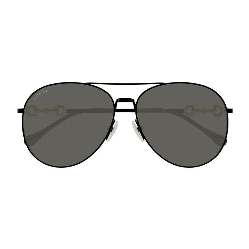 Gucci Sunglasses Aviator Full Rim, Black Frame And Grey Lens Gg1698S001