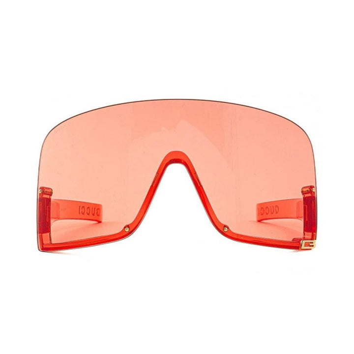 Gucci Sunglasses Shield Semi Rim, Transparent Red Frame and Light Red Lens GG1631S001