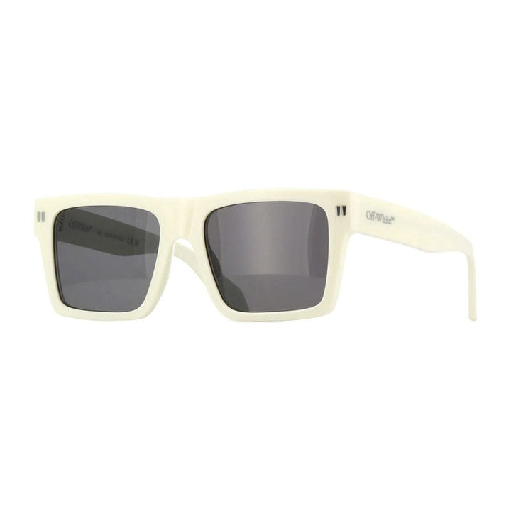 Off-White Sunglasses Square Full Rim, White Frame and Dark Grey Lens OERI109LAWTON0107