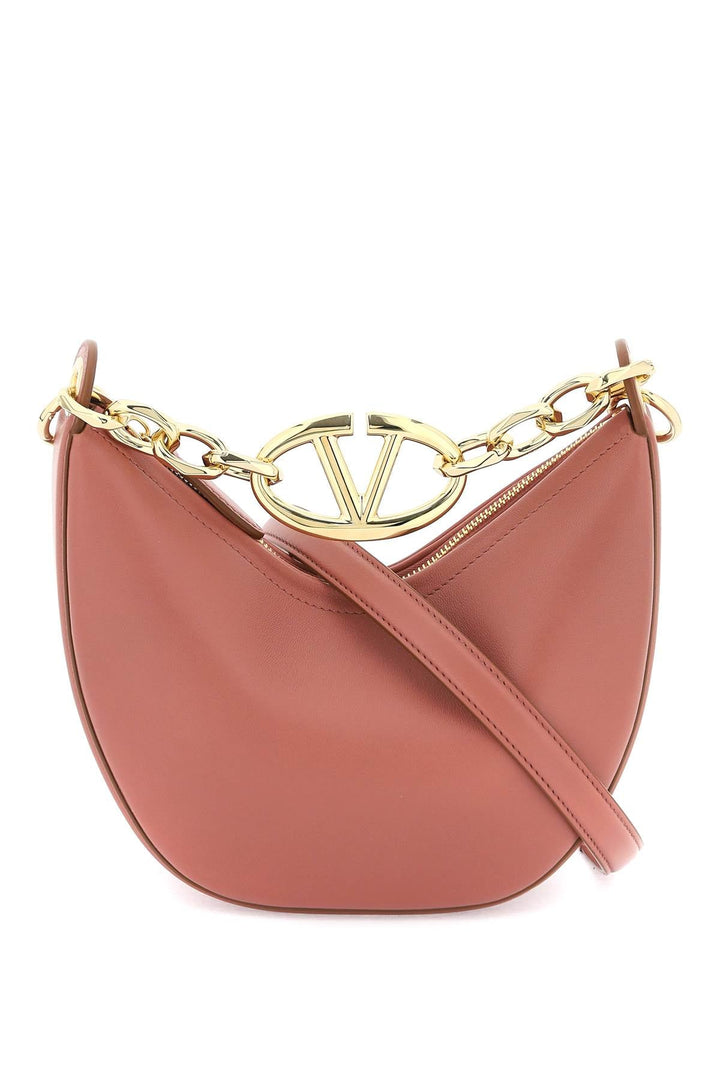 Valentino Garavani Mini Vlogo Moon Bag In Nappa Leather With Chain