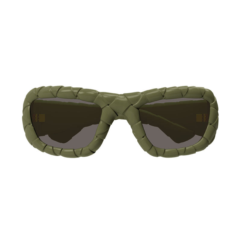Bottega Veneta Sunglasses Square Full Rim, Olive Frame and Brown Lens BV1303S002