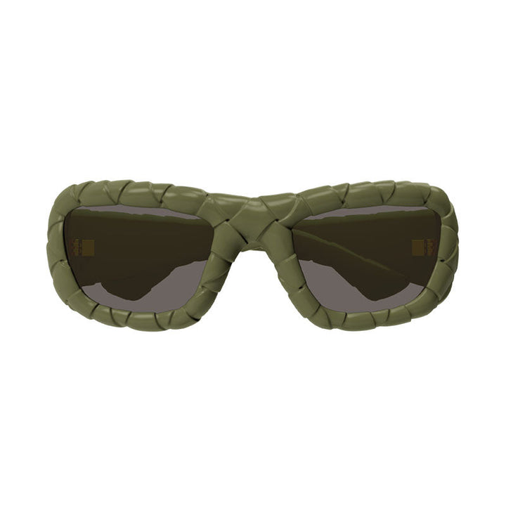 Bottega Veneta Sunglasses Square Full Rim, Olive Frame and Brown Lens BV1303S002