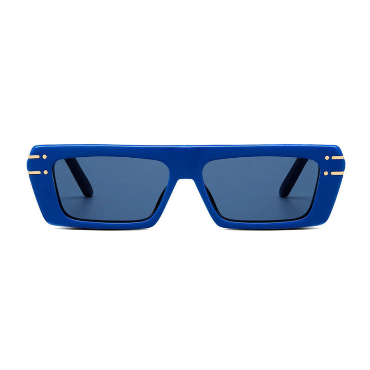 Dior Rectangle Full Rim, with a Solid Blue frame and Blue lens.