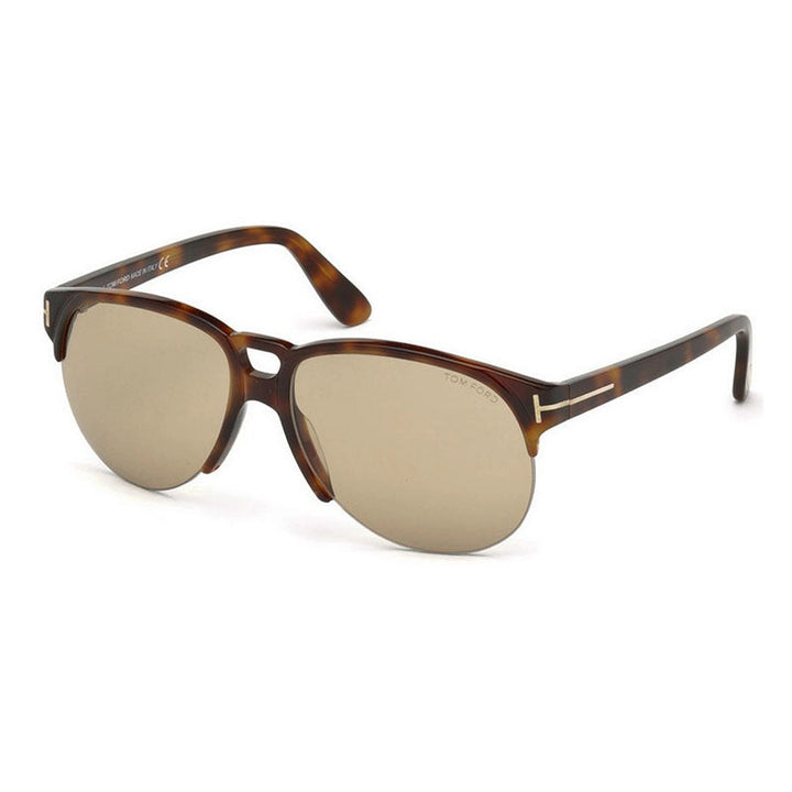 Tom Ford Aviator Semi Rim, with a Havana frame and Brown lens.