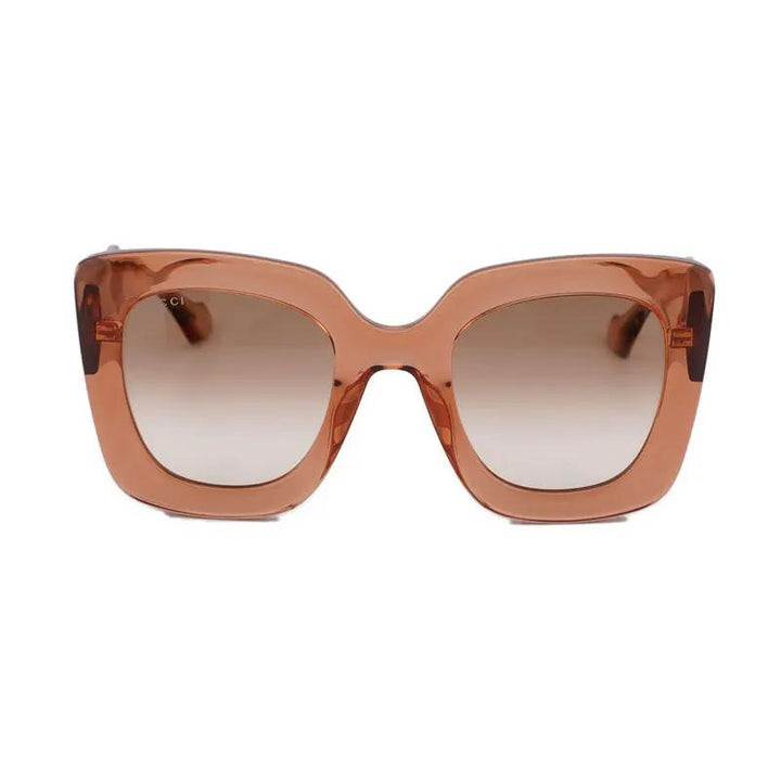 Gucci Sunglasses Square Full Rim, Shiny Brown Frame And Brown Gradient Lens