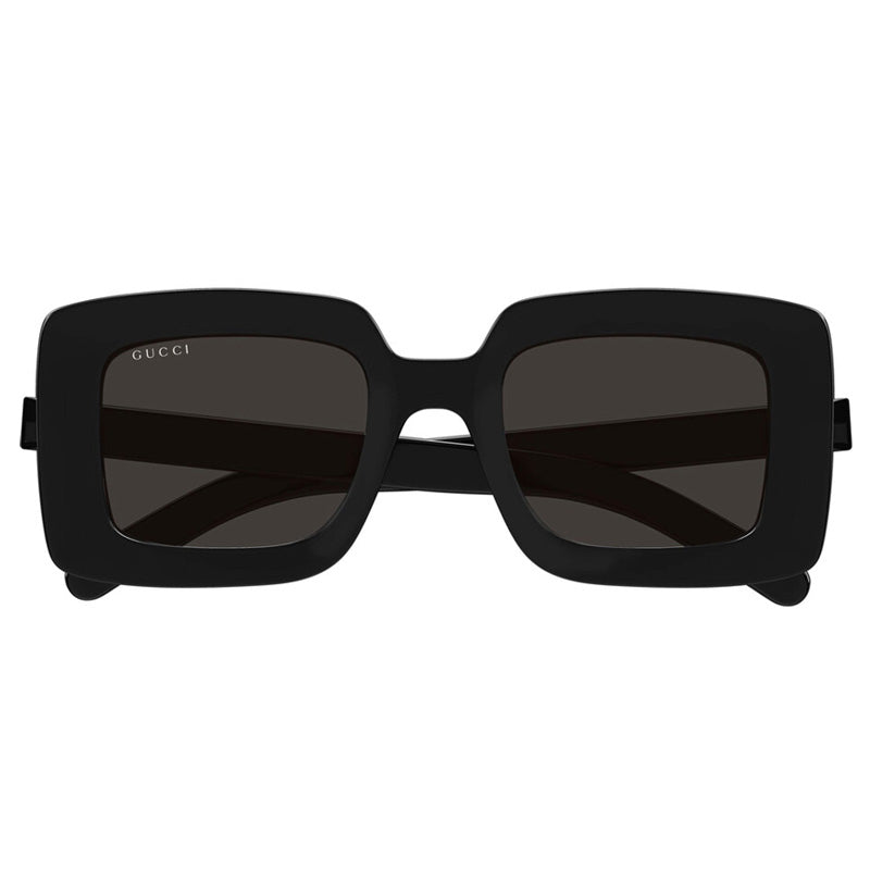Gucci Sunglasses Square Full Rim, Black Frame and Grey Lens GG1718S001