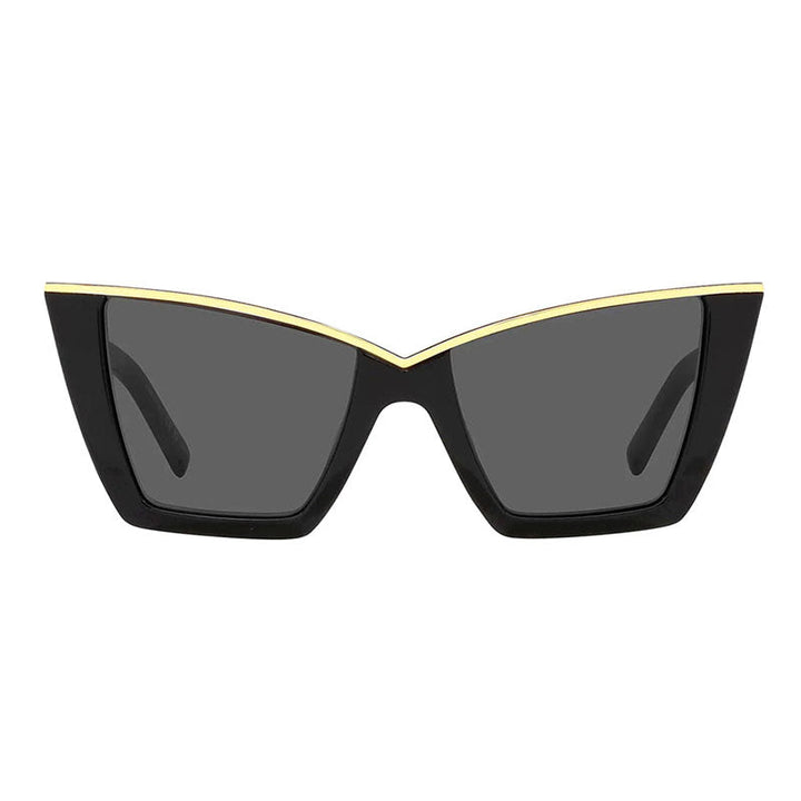 Saint Laurent Sunglasses Cat Eye Full Rim, Black Frame and Silver Mirror Lens SL570002