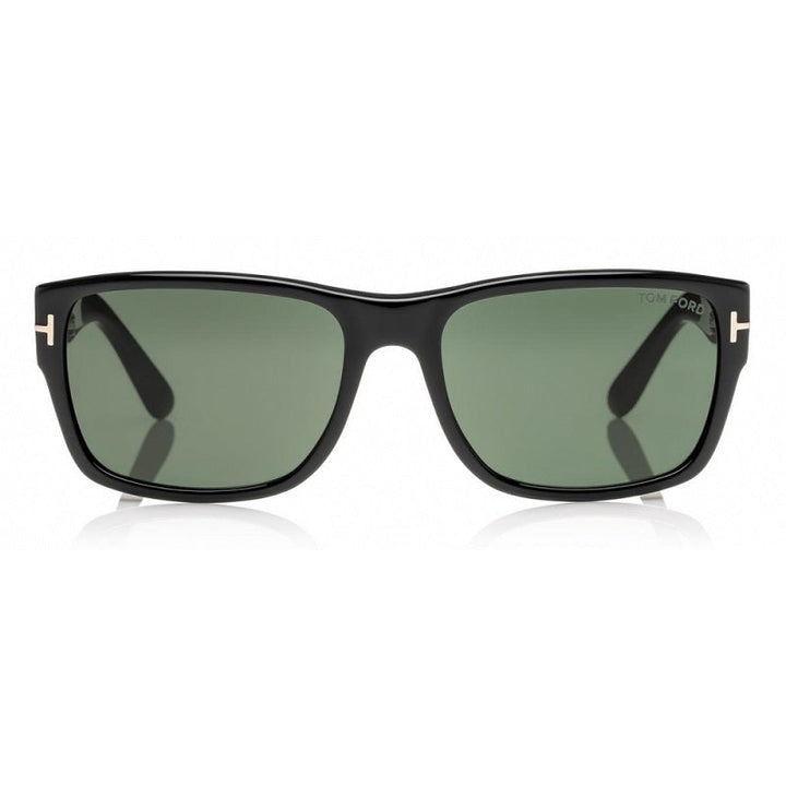 Tom Ford Square Full Rim, with a Shiny Black frame and Green lens.