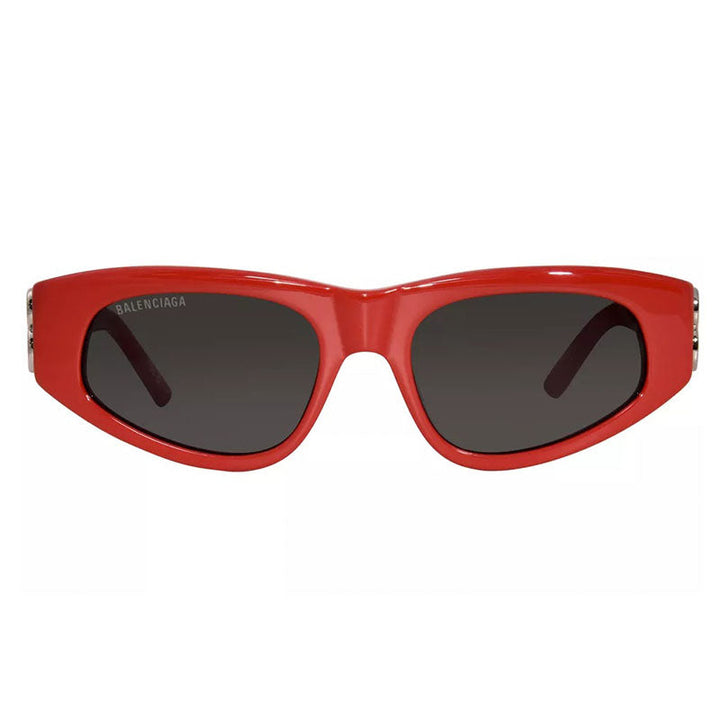 Balenciaga Cat Eye Full Rim, with a Red frame and Grey lens.