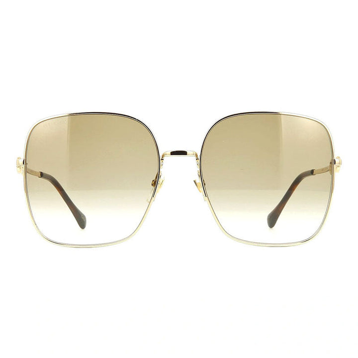 Gucci Square Full Rim, with a Gold frame and Brown Gradient lens.